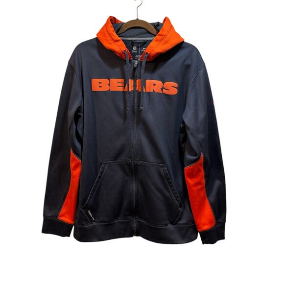 Nike Chicago Bears therma fit NFL team apparel full zip hoodie men’s large - Picture 1 of 9